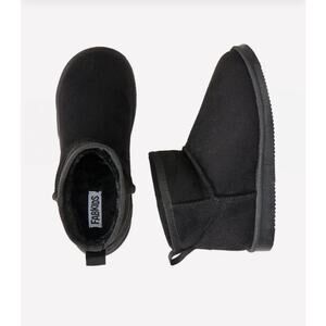 FabKids Black Faux Suede Pull-On Toddler Booties - Size 9